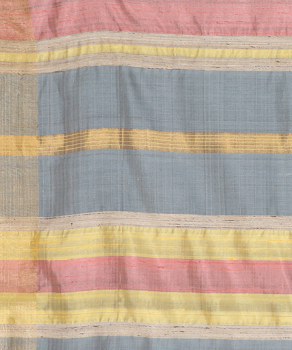 Light pink handwoven tussar silk saree