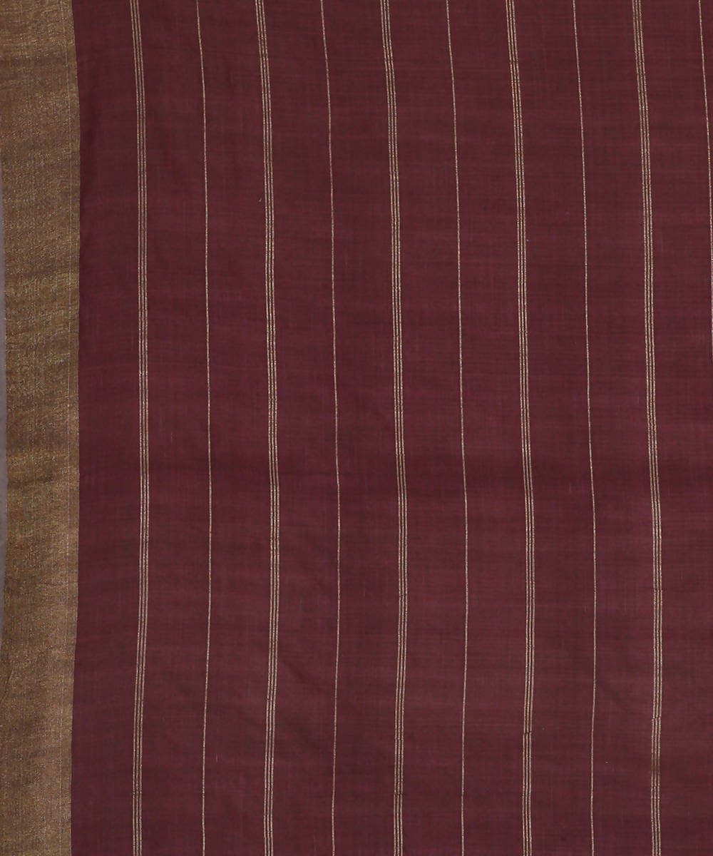 Mauve handwoven tussar silk saree