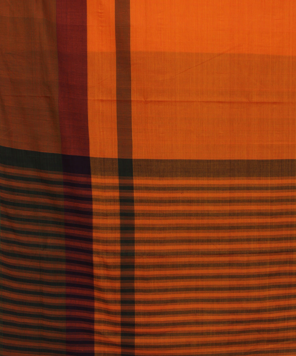 Orange handwoven cotton mangalagiri saree
