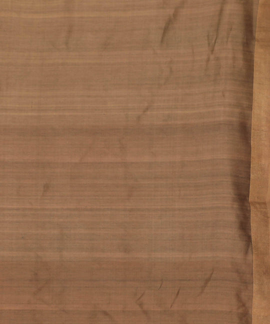 Dark brown handwoven tussar silk saree
