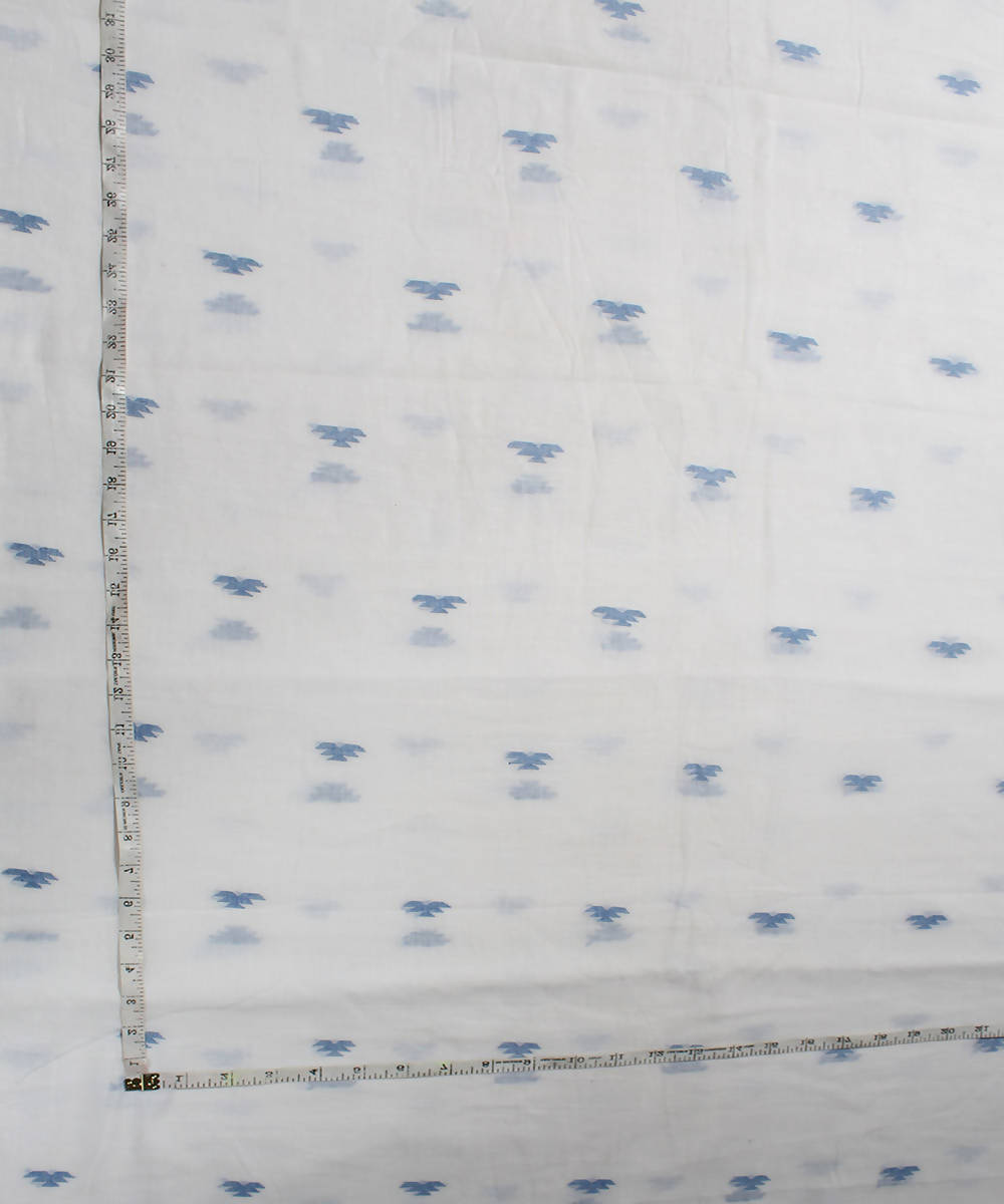 0.5m muslin jamdani handloom fabric white