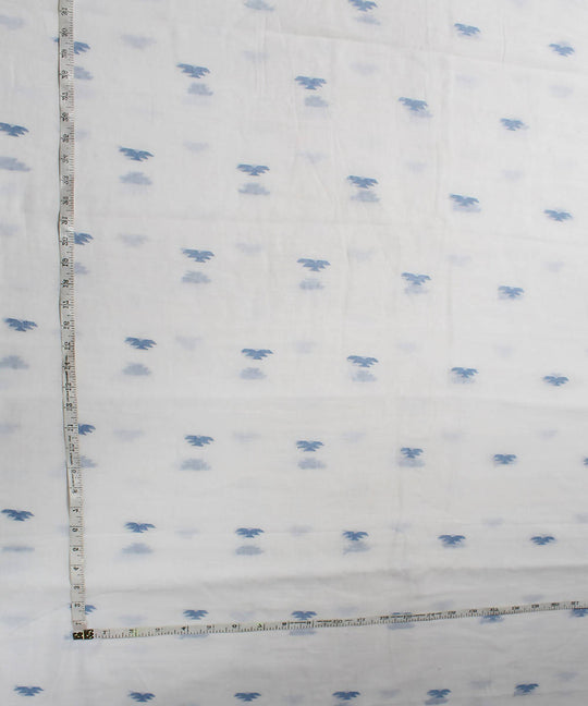 0.5m muslin jamdani handloom fabric white