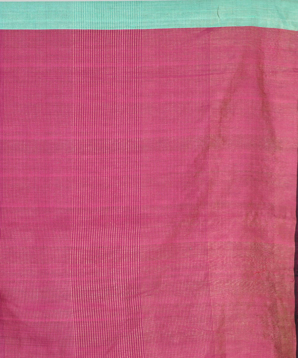 Aqua green handwoven tussar silk saree
