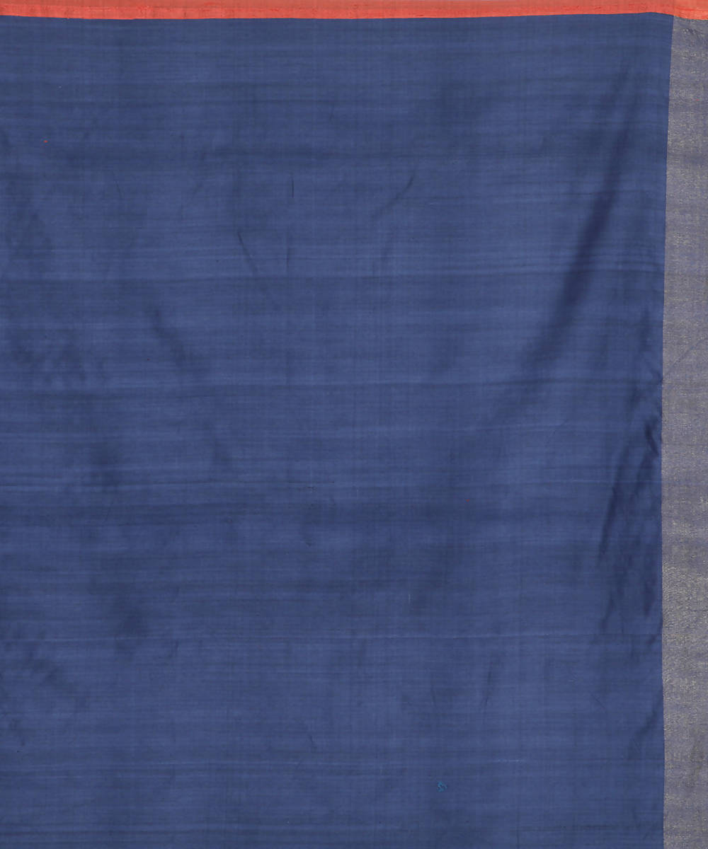 Rust handwoven tussar silk saree