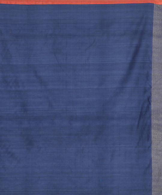 Rust handwoven tussar silk saree