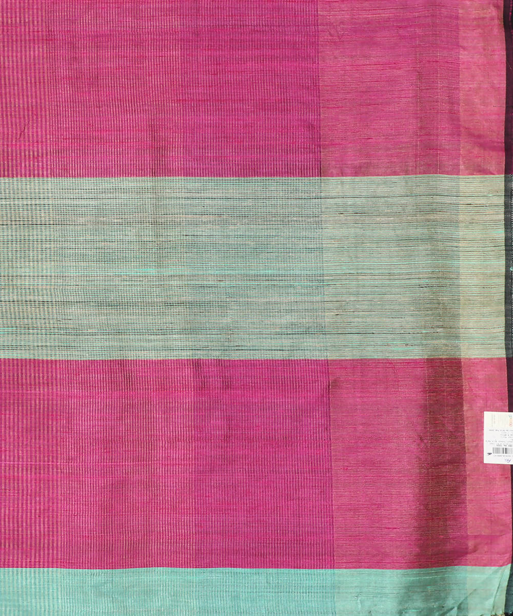 Aqua green handwoven tussar silk saree