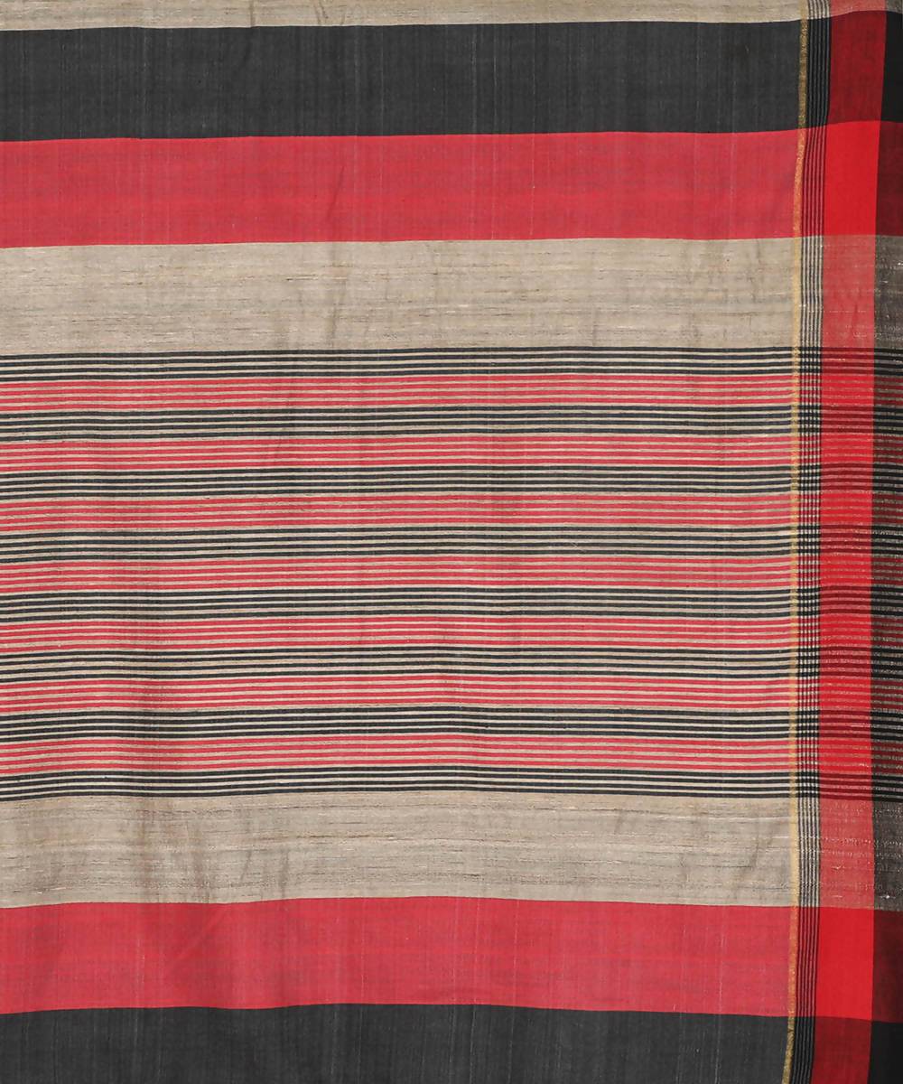 Beige handwoven tussar silk saree