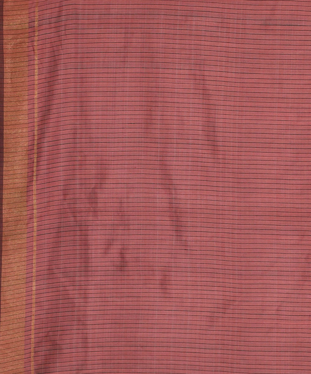Peach pink handwoven tussar silk saree