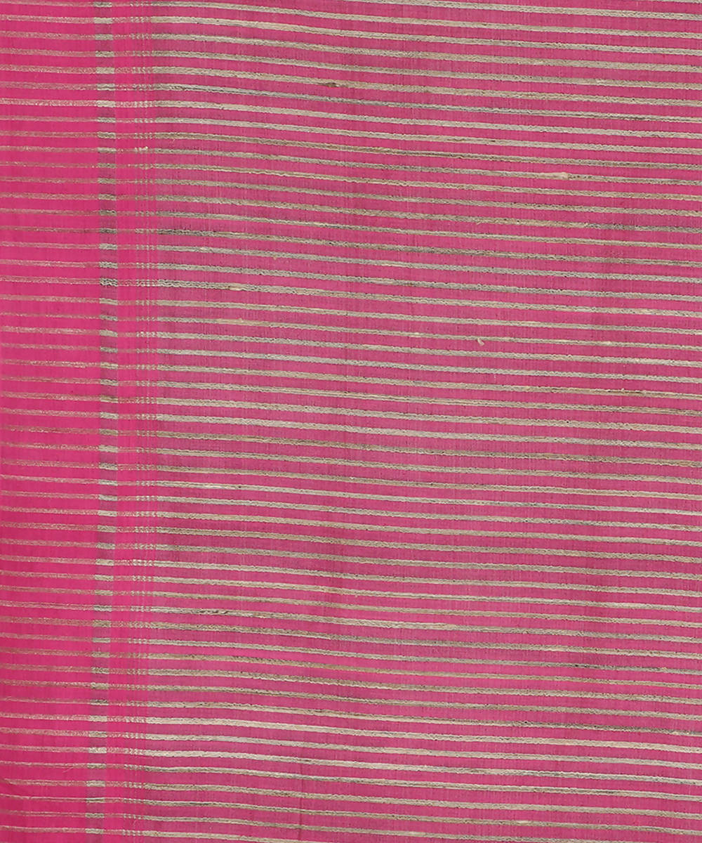 Beige and pink handwoven tussar silk saree