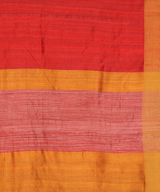 Red handwoven tussar silk saree