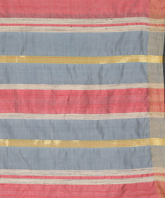 Peach pink handloom tussar silk saree
