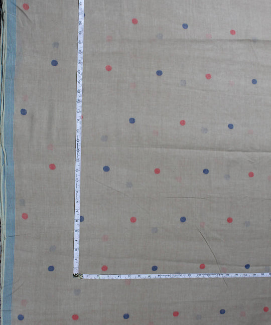 0.4m Beige muslin jamdani handloom fabric
